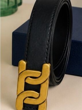 Genuine Leather Gold Buckle Belt